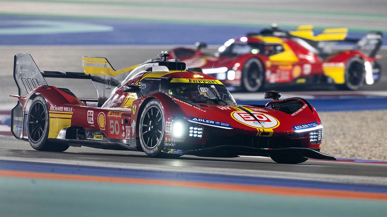 In the final ranking of the Qatar 1812 KM, round one of the 2024 FIA World Endurance Championship, the Ferrari – AF Corse team’s 499Ps, numbers 50 and 51, finished in sixth and 12th place, respectively.