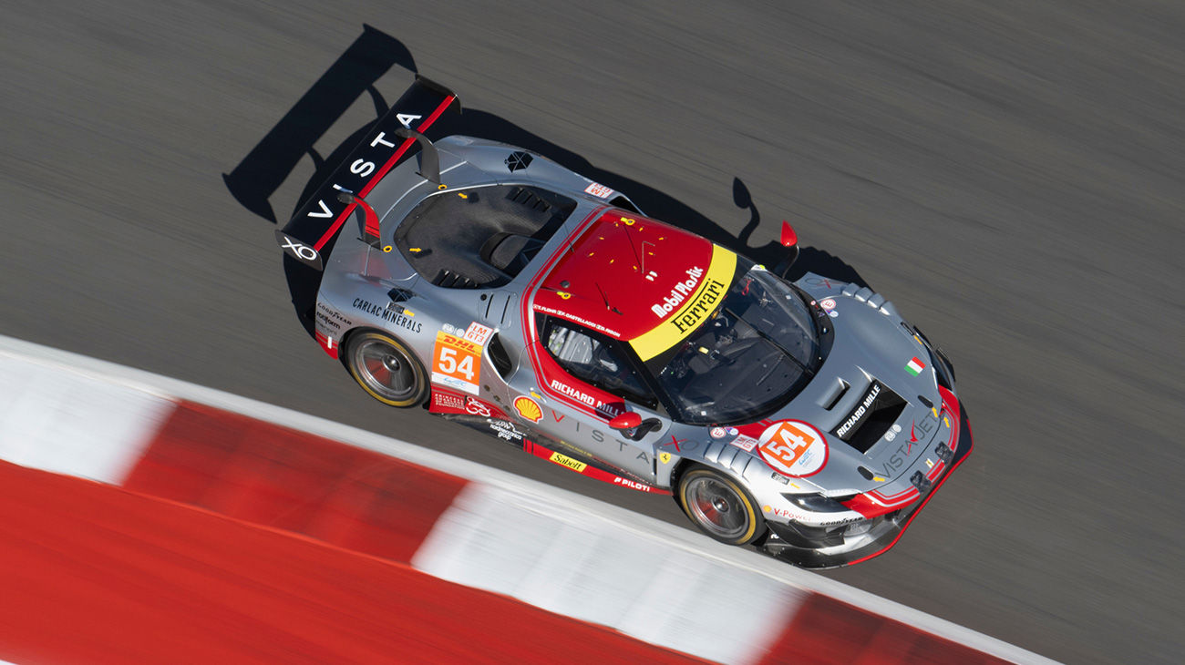 Ferrari 296 LMGT3 cars on track at Fuji

