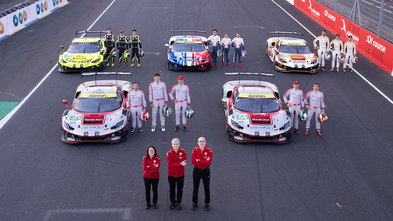 The Circuit de La Sarthe is hosting the 93rd edition of the 24 Hours of Le Mans, the fourth round of the 2025 FIA WEC, with five Ferrari 296 LMGT3s on the starting grid. Here are the comments of the Prancing Horse's official drivers gathered on the eve of the world's most famous endurance race.