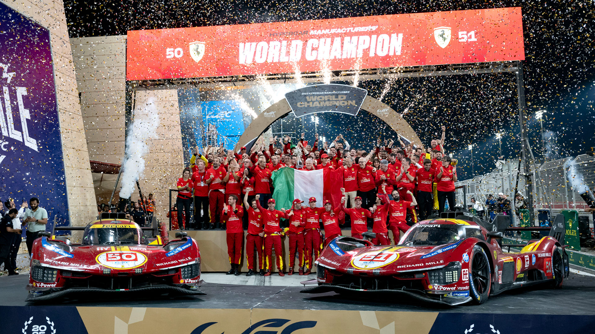 Ferrari wins 2025 FIA WEC Constructors' and Drivers' Championships in Bahrain